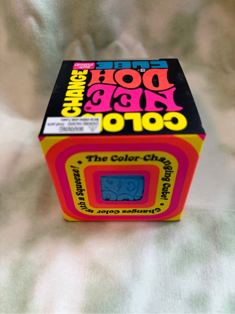 Needoh authentic new Color-Changing Squeeze Cube - Blue